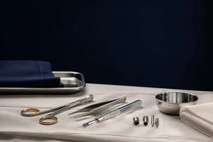 Imagem conceitual de instrumentos para cirurgia dermatológica